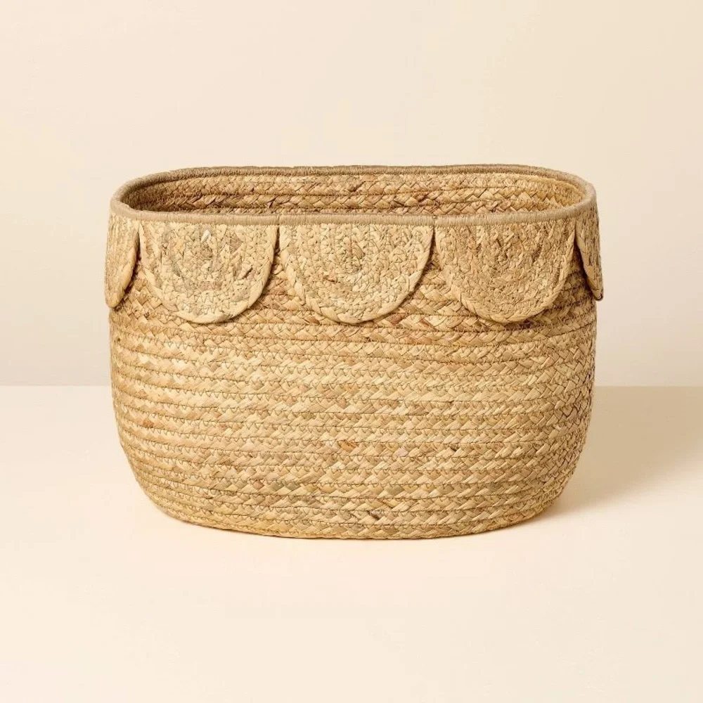 Natural Woven Scalloped Storage Basket - Hearth & Hand™ with Magnolia